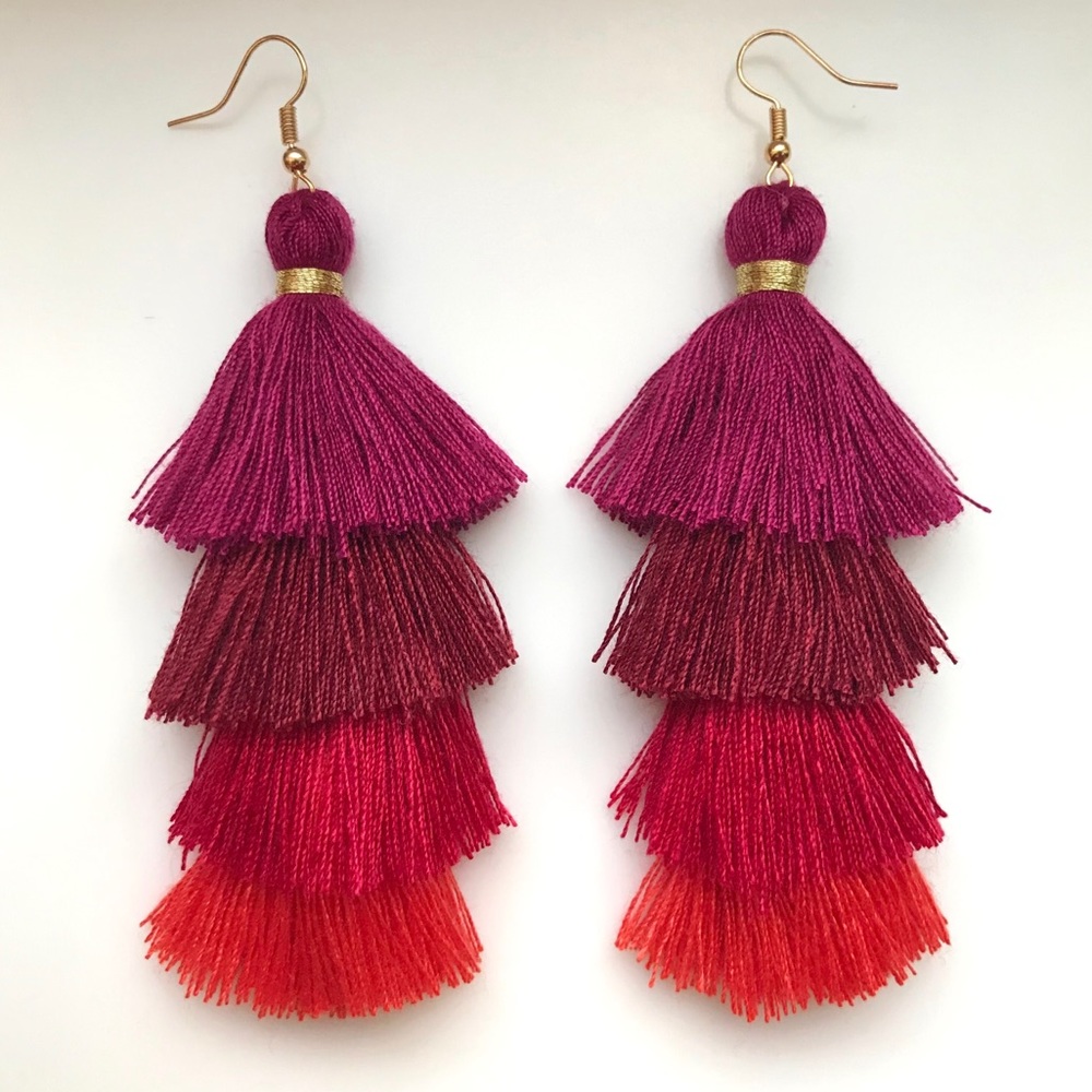 “Mi Amor” Layered Tassel Fringe Cute Boho Earring - Picture 6 of 7